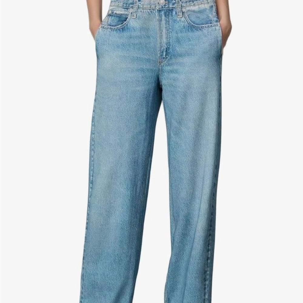 Blue “Jean” wide leg sweat pant size large nwt